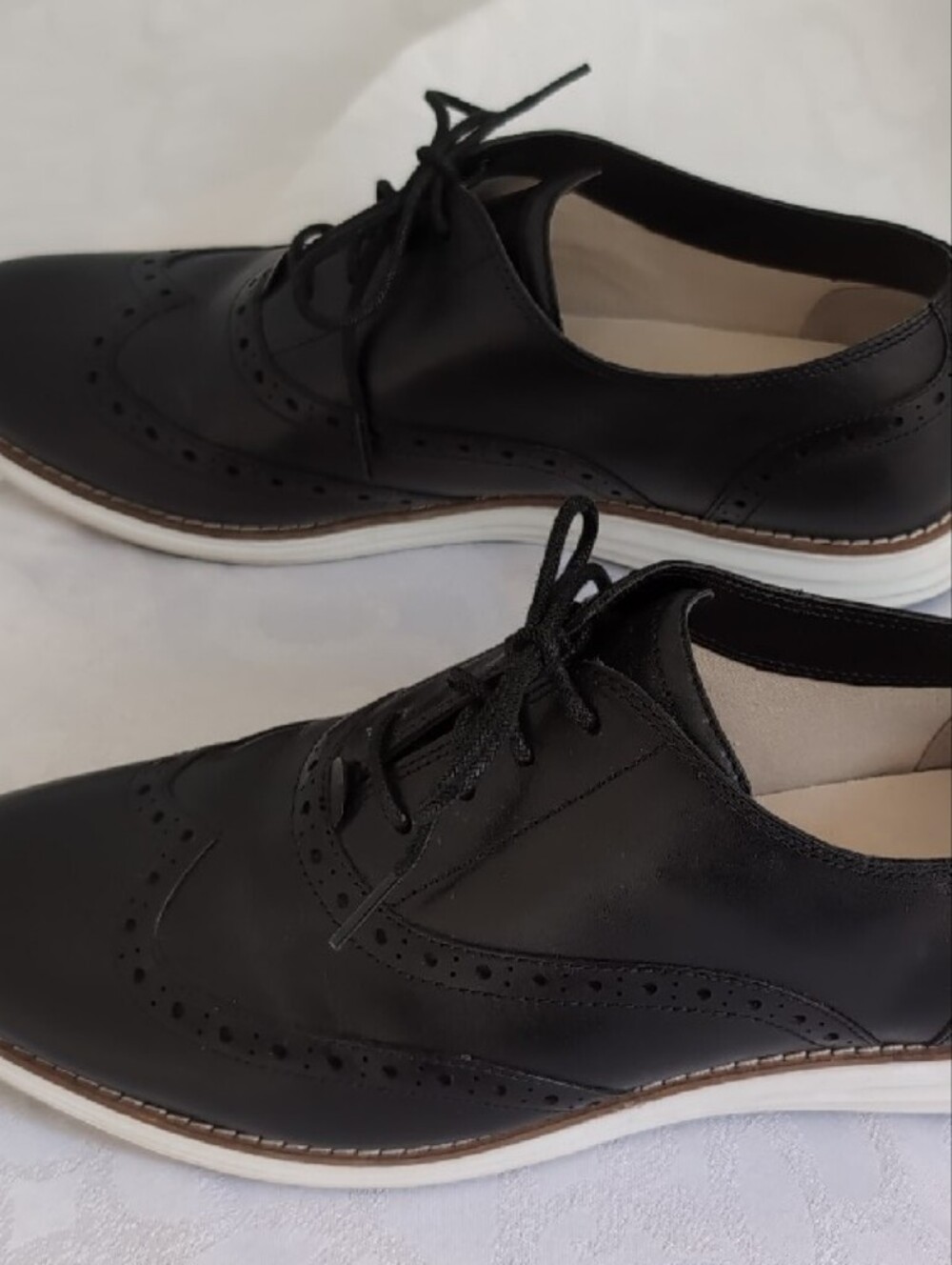 Cole Haan Black Leather Wingtip Lace-Up Sneakers - Picture 6 of 9